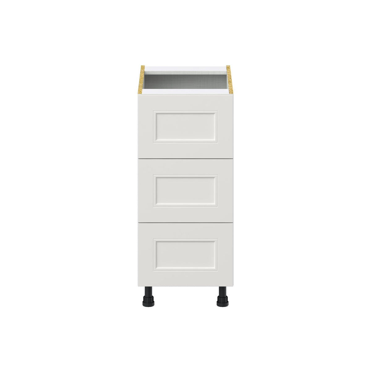 Hugo&Borg Belcourt 15-in W x 34.5-in H x 24-in D Gray Painted 3-Drawer Base Fully Assembled Cabinet (Recessed Panel Style)