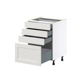 Hugo&Borg Belcourt 24-in W x 34.5-in H x 24-in D Gray Painted 4-Drawer Base Fully Assembled Cabinet (Recessed Panel Style)