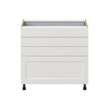 Hugo&Borg Belcourt 36-in W x 34.5-in H x 24-in D Gray Painted 4-Drawer Base Fully Assembled Cabinet (Recessed Panel Style)