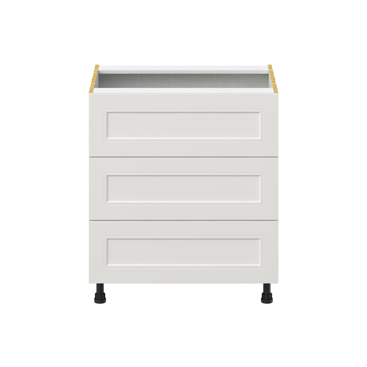 Hugo&Borg Belcourt 30-in W x 34.5-in H x 24-in D Gray Painted 3-Drawer Base Fully Assembled Cabinet (Recessed Panel Style)