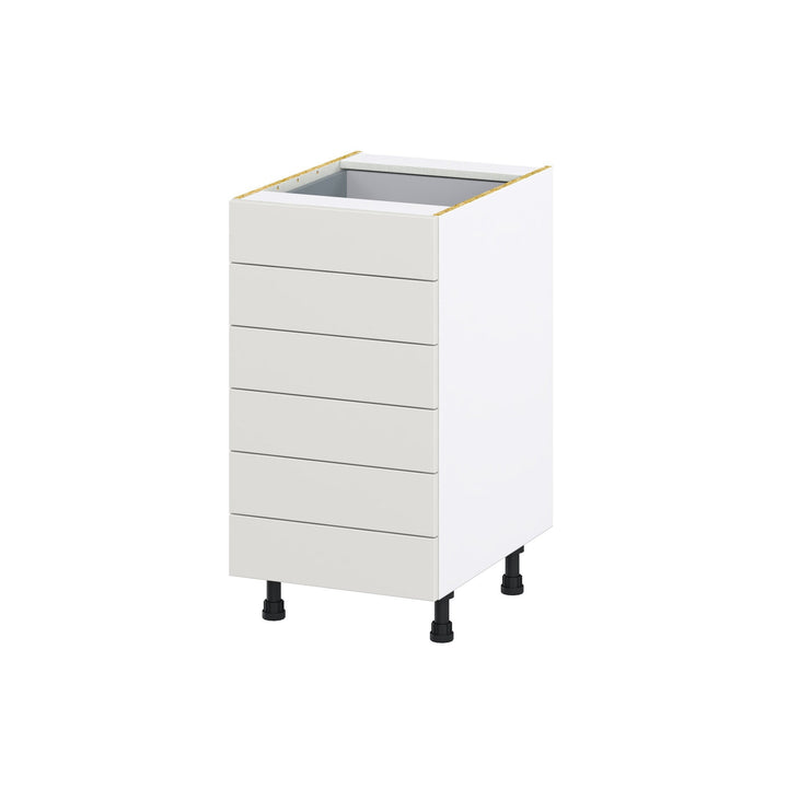 Hugo&Borg Belcourt 18-in W x 34.5-in H x 24-in D Gray Painted 6-Drawer Base Fully Assembled Cabinet (Recessed Panel Style)