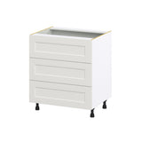 Hugo&Borg Belcourt 30-in W x 34.5-in H x 24-in D Gray Painted 3-Drawer Base Fully Assembled Cabinet (Recessed Panel Style)