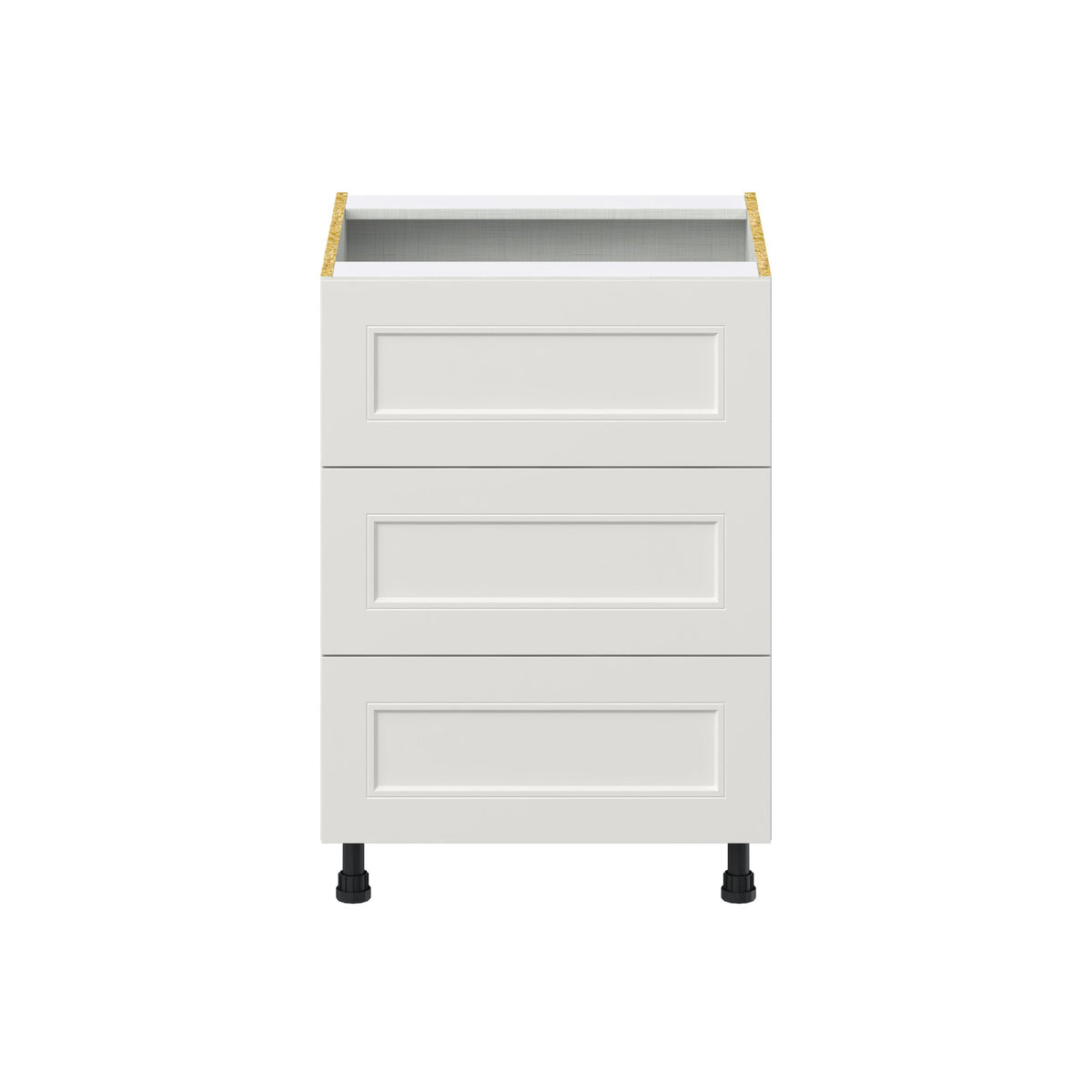 Hugo&Borg Belcourt 24-in W x 34.5-in H x 24-in D Gray Painted 3-Drawer Base Fully Assembled Cabinet (Recessed Panel Style)