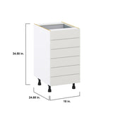 Hugo&Borg Belcourt 18-in W x 34.5-in H x 24-in D Gray Painted 6-Drawer Base Fully Assembled Cabinet (Recessed Panel Style)