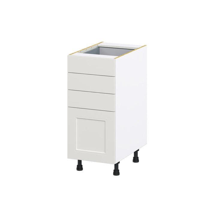 Hugo&Borg Belcourt 15-in W x 34.5-in H x 24-in D Gray Painted 4-Drawer Base Fully Assembled Cabinet (Recessed Panel Style)