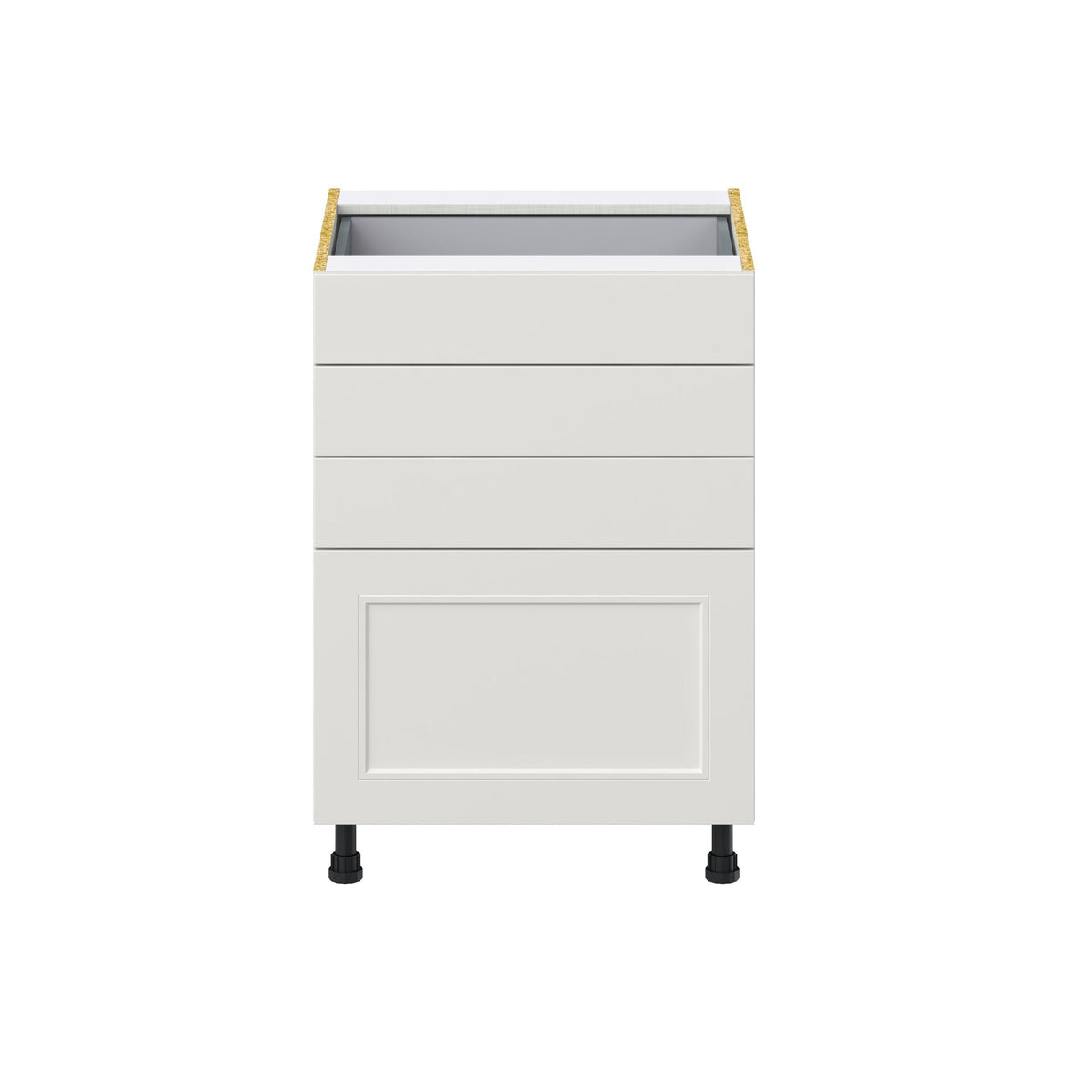 Hugo&Borg Belcourt 24-in W x 34.5-in H x 24-in D Gray Painted 4-Drawer Base Fully Assembled Cabinet (Recessed Panel Style)