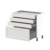 Hugo&Borg Belcourt 36-in W x 34.5-in H x 24-in D Gray Painted 4-Drawer Base Fully Assembled Cabinet (Recessed Panel Style)