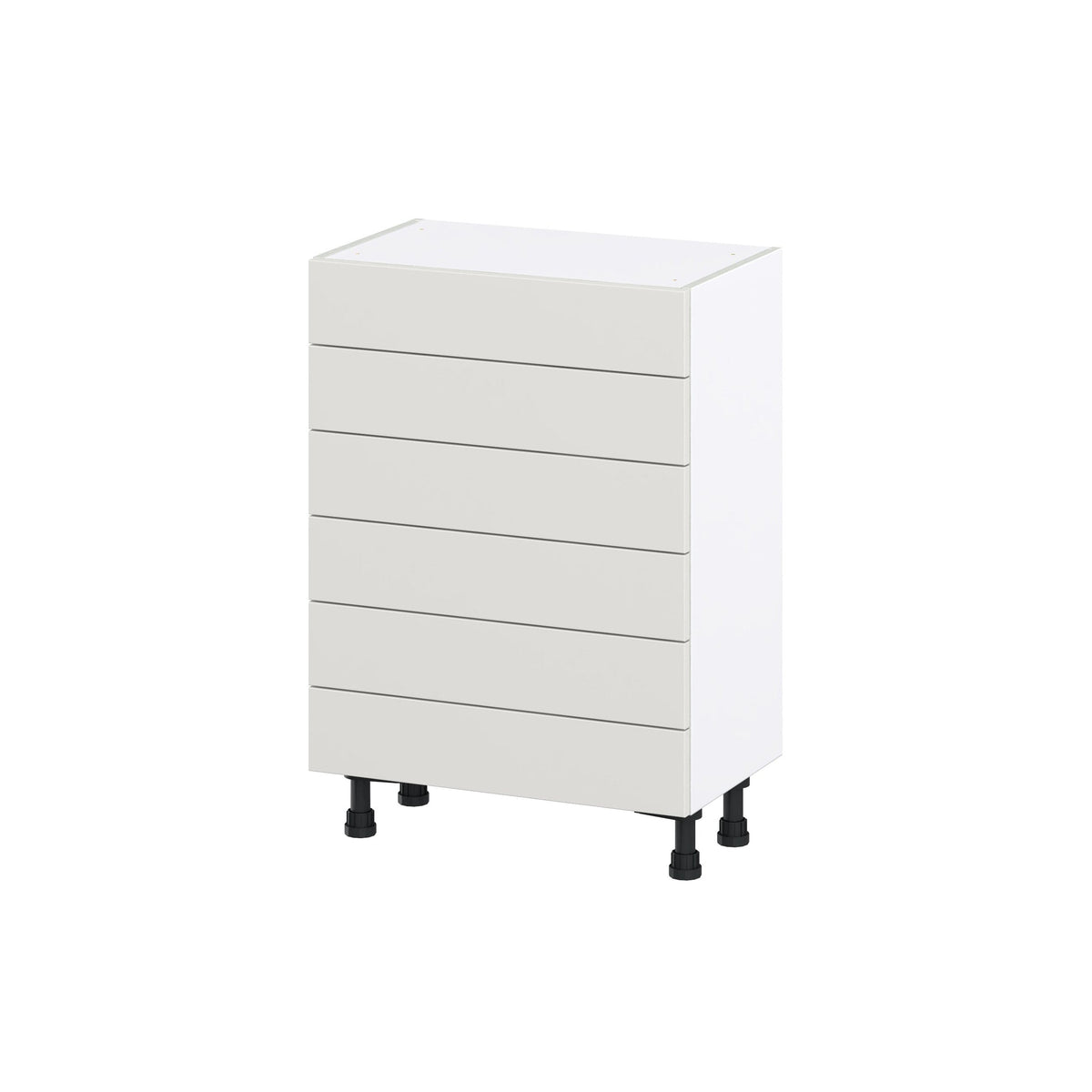 Hugo&Borg Belcourt 24-in W x 34.5-in H x 14-in D Gray Painted 6-Drawer Base Fully Assembled Cabinet (Recessed Panel Style)