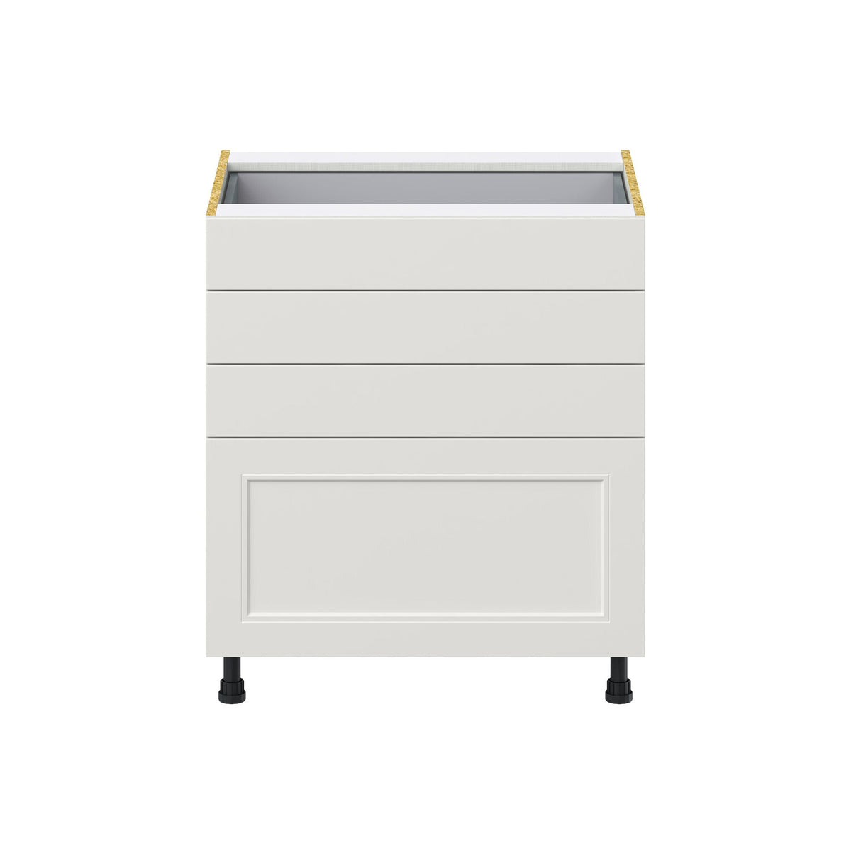 Hugo&Borg Belcourt 30-in W x 34.5-in H x 24-in D Gray Painted 4-Drawer Base Fully Assembled Cabinet (Recessed Panel Style)