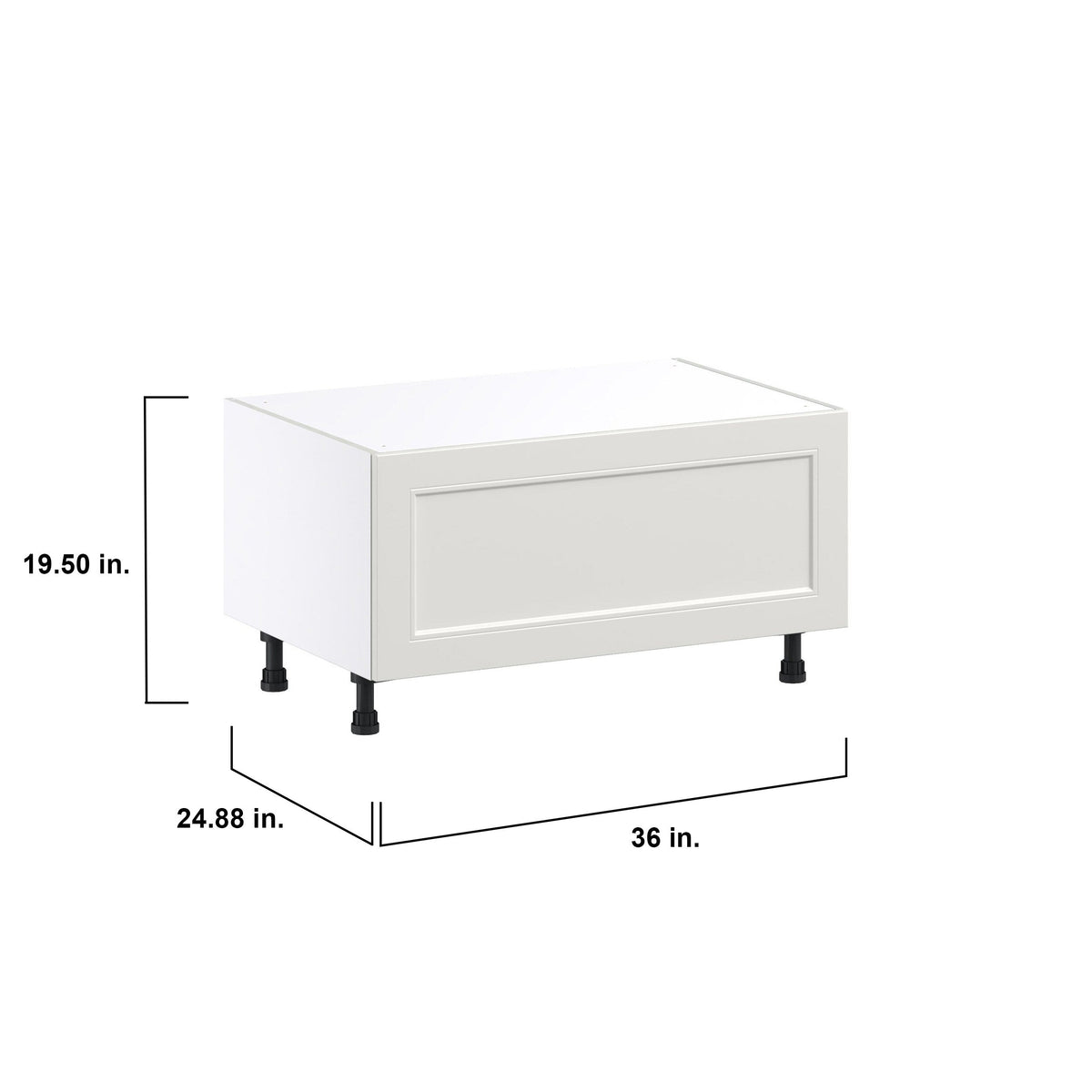 Hugo&Borg Belcourt 36-in W x 19.5-in H x 24-in D Gray Painted 1-Drawer Base Fully Assembled Cabinet (Recessed Panel Style)