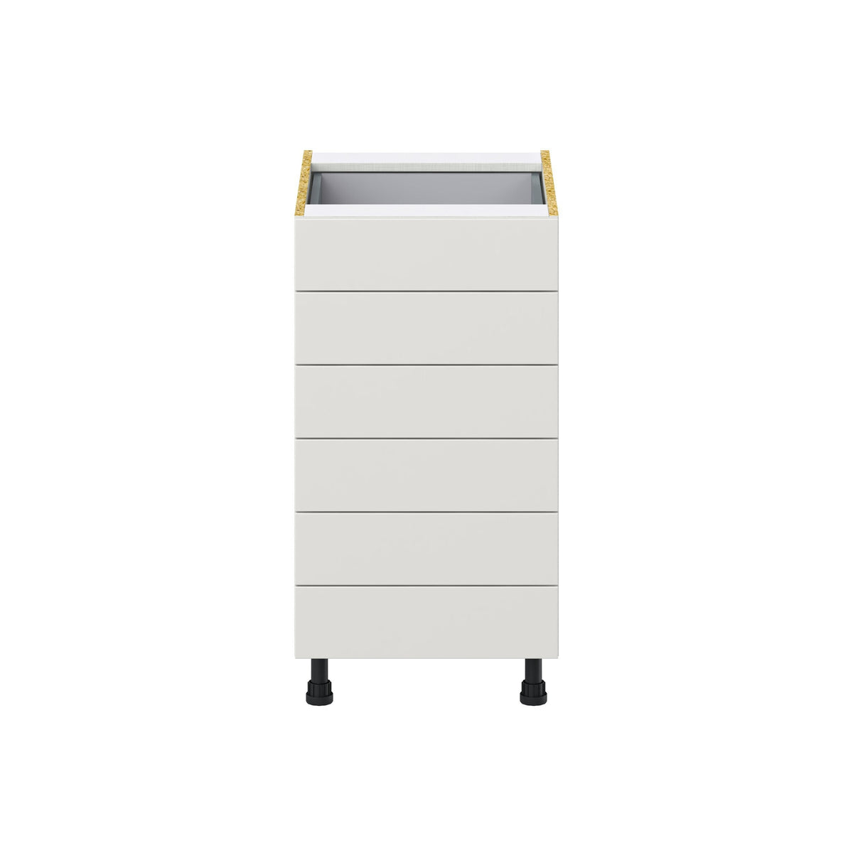 Hugo&Borg Belcourt 18-in W x 34.5-in H x 24-in D Gray Painted 6-Drawer Base Fully Assembled Cabinet (Recessed Panel Style)