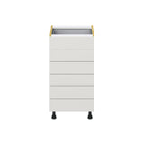 Hugo&Borg Belcourt 18-in W x 34.5-in H x 24-in D Gray Painted 6-Drawer Base Fully Assembled Cabinet (Recessed Panel Style)