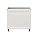 Hugo&Borg Belcourt 36-in W x 34.5-in H x 24-in D Gray Painted 3-Drawer Base Fully Assembled Cabinet (Recessed Panel Style)