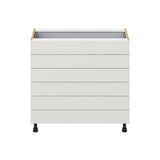 Hugo&Borg Belcourt 36-in W x 34.5-in H x 24-in D Gray Painted 6-Drawer Base Fully Assembled Cabinet (Recessed Panel Style)