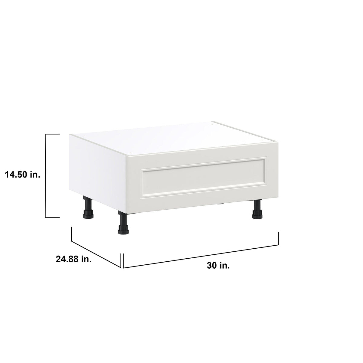 Hugo&Borg Belcourt 30-in W x 14.5-in H x 24-in D Gray Painted 1-Drawer Base Fully Assembled Cabinet (Recessed Panel Style)