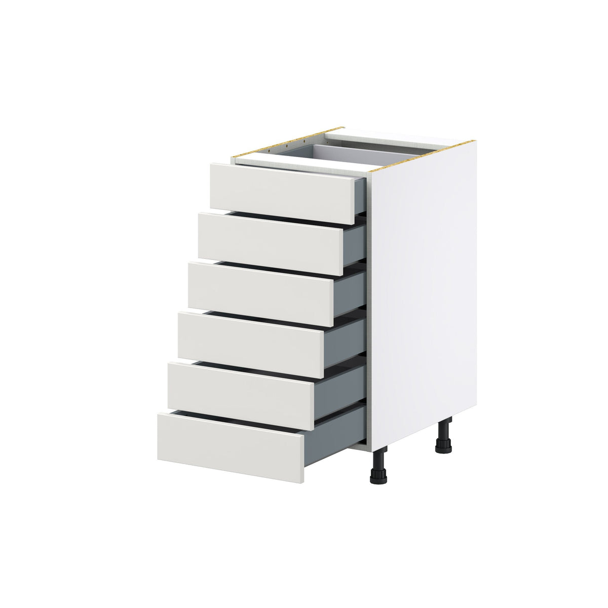 Hugo&Borg Belcourt 18-in W x 34.5-in H x 24-in D Gray Painted 6-Drawer Base Fully Assembled Cabinet (Recessed Panel Style)