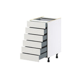 Hugo&Borg Belcourt 18-in W x 34.5-in H x 24-in D Gray Painted 6-Drawer Base Fully Assembled Cabinet (Recessed Panel Style)
