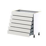 Hugo&Borg Belcourt 36-in W x 34.5-in H x 24-in D Gray Painted 6-Drawer Base Fully Assembled Cabinet (Recessed Panel Style)