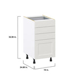 Hugo&Borg Belcourt 18-in W x 34.5-in H x 24-in D Gray Painted 4-Drawer Base Fully Assembled Cabinet (Recessed Panel Style)