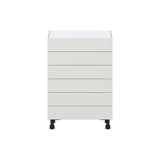 Hugo&Borg Belcourt 24-in W x 34.5-in H x 14-in D Gray Painted 6-Drawer Base Fully Assembled Cabinet (Recessed Panel Style)