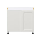 Hugo&Borg Belcourt 39-in W x 34.5-in H x 24-in D Gray Painted Blind Corner Base Fully Assembled Cabinet (Recessed Panel Shaker Style)