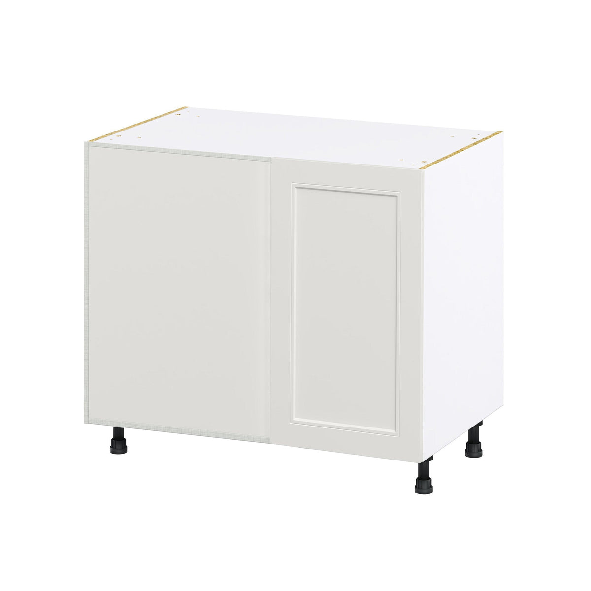 Hugo&Borg Belcourt 39-in W x 34.5-in H x 24-in D Gray Painted Blind Corner Base Fully Assembled Cabinet (Recessed Panel Shaker Style)