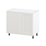 Hugo&Borg Belcourt 39-in W x 34.5-in H x 24-in D Gray Painted Blind Corner Base Fully Assembled Cabinet (Recessed Panel Shaker Style)