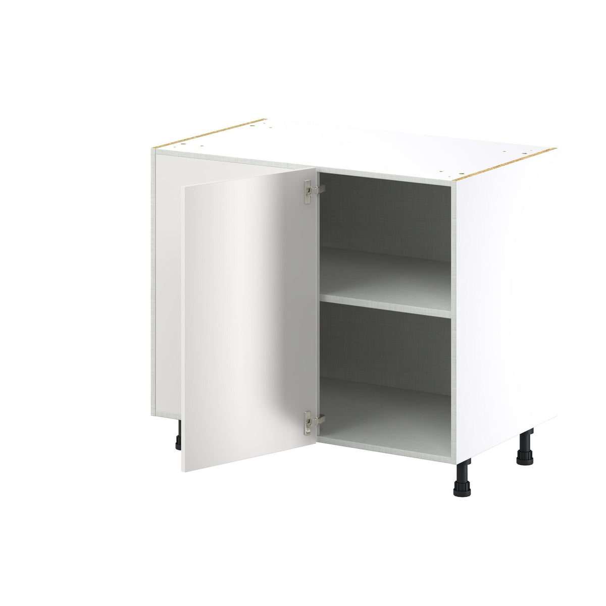 Hugo&Borg Belcourt 39-in W x 34.5-in H x 24-in D Gray Painted Blind Corner Base Fully Assembled Cabinet (Recessed Panel Shaker Style)