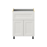 Hugo&Borg Belcourt 27-in W x 34.5-in H x 25-in D Gray Painted 1-Drawer Base Fully Assembled Cabinet (Recessed Panel Shaker Style)