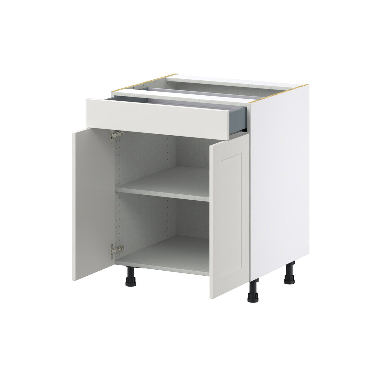 Hugo&Borg Belcourt 27-in W x 34.5-in H x 24-in D Gray Painted 1-Drawer Base Fully Assembled Cabinet (Recessed Panel Shaker Style)
