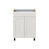 Hugo&Borg Belcourt 27-in W x 34.5-in H x 24-in D Gray Painted 1-Drawer Base Fully Assembled Cabinet (Recessed Panel Shaker Style)