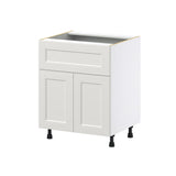 Hugo&Borg Belcourt 27-in W x 34.5-in H x 25-in D Gray Painted 1-Drawer Base Fully Assembled Cabinet (Recessed Panel Shaker Style)