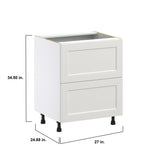Hugo&Borg Belcourt 27-in W x 34.5-in H x 24-in D Gray Painted 2-Drawer Base Fully Assembled Cabinet (Recessed Panel Style)