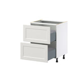 Hugo&Borg Belcourt 27-in W x 34.5-in H x 24-in D Gray Painted 2-Drawer Base Fully Assembled Cabinet (Recessed Panel Style)