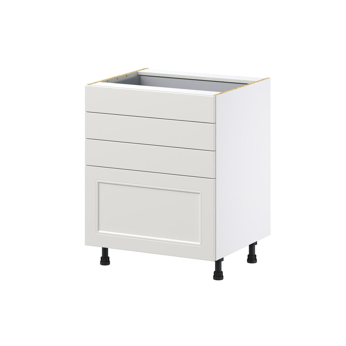 Hugo&Borg Belcourt 27-in W x 34.5-in H x 24-in D Gray Painted 4-Drawer Base Fully Assembled Cabinet (Recessed Panel Style)