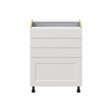 Hugo&Borg Belcourt 27-in W x 34.5-in H x 24-in D Gray Painted 4-Drawer Base Fully Assembled Cabinet (Recessed Panel Style)