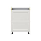 Hugo&Borg Belcourt 27-in W x 34.5-in H x 24-in D Gray Painted 3-Drawer Base Fully Assembled Cabinet (Recessed Panel Style)