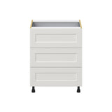Hugo&Borg Belcourt 27-in W x 34.5-in H x 24-in D Gray Painted 4-Drawer Base Fully Assembled Cabinet (Recessed Panel Style)
