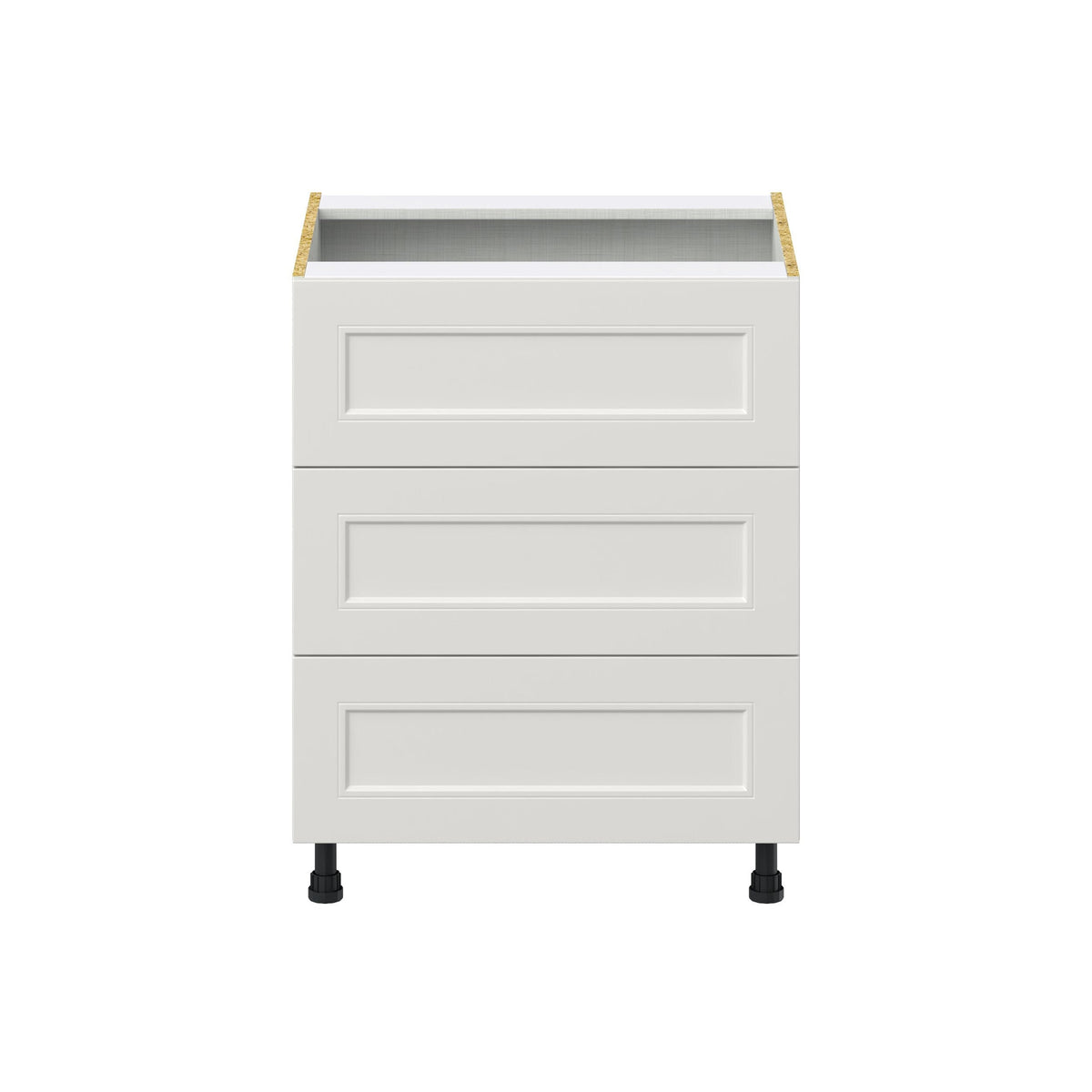 Hugo&Borg Belcourt 27-in W x 34.5-in H x 24-in D Gray Painted 3-Drawer Base Fully Assembled Cabinet (Recessed Panel Style)