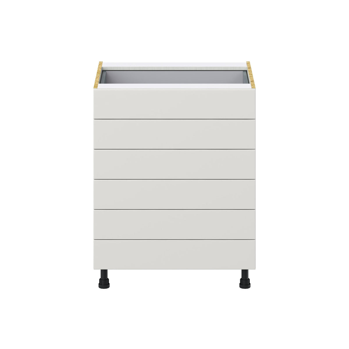 Hugo&Borg Belcourt 27-in W x 34.5-in H x 24-in D Gray Painted 6-Drawer Base Fully Assembled Cabinet (Recessed Panel Style)
