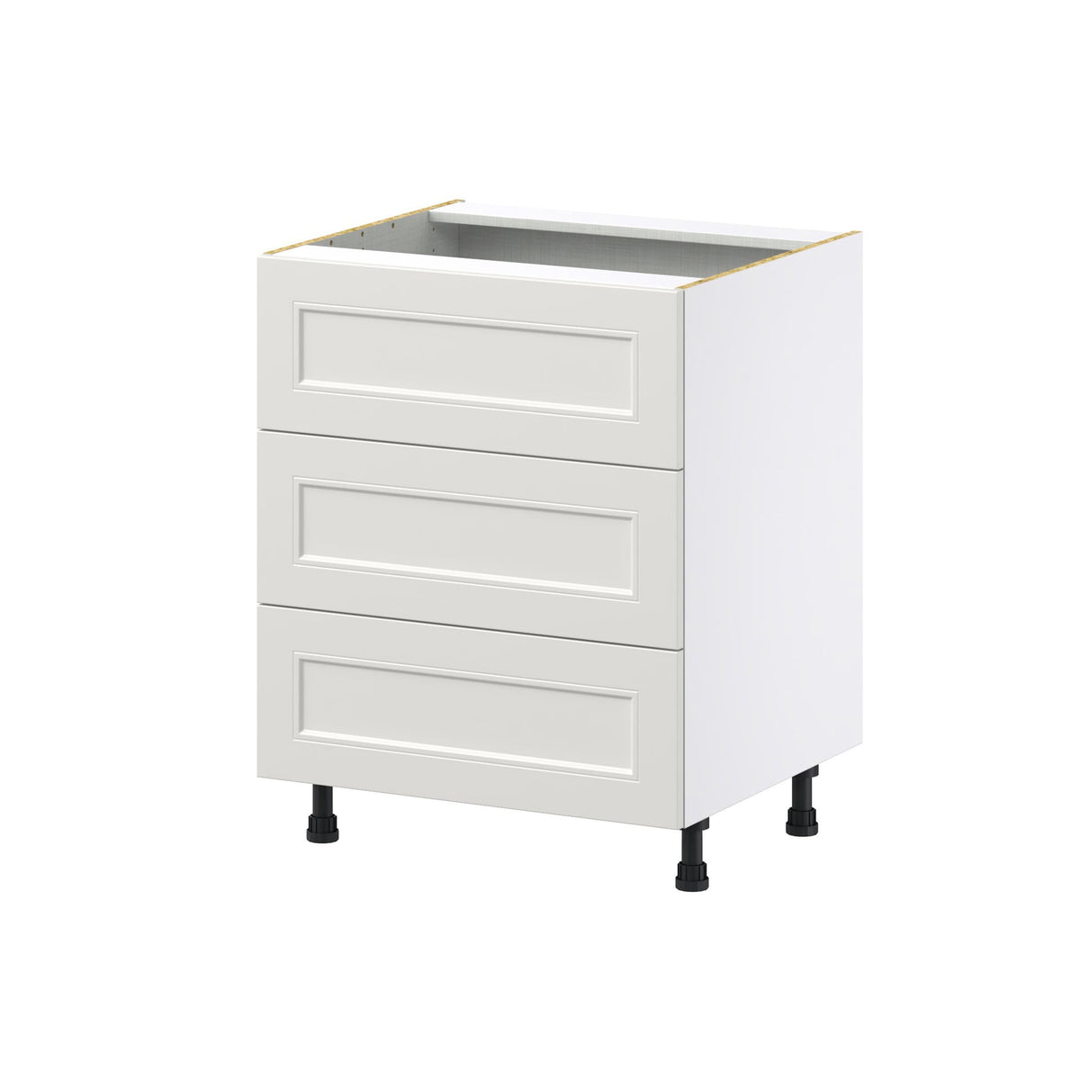 Hugo&Borg Belcourt 27-in W x 34.5-in H x 24-in D Gray Painted 3-Drawer Base Fully Assembled Cabinet (Recessed Panel Style)