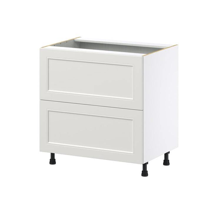 Hugo&Borg Belcourt 33-in W x 34.5-in H x 24-in D Gray Painted 2-Drawer Base Fully Assembled Cabinet (Recessed Panel Style)