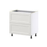 Hugo&Borg Belcourt 33-in W x 34.5-in H x 24-in D Gray Painted 3-Drawer Base Fully Assembled Cabinet (Recessed Panel Style)