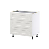 Hugo&Borg Belcourt 33-in W x 34.5-in H x 24-in D Gray Painted 4-Drawer Base Fully Assembled Cabinet (Recessed Panel Style)