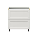 Hugo&Borg Belcourt 33-in W x 34.5-in H x 24-in D Gray Painted 2-Drawer Base Fully Assembled Cabinet (Recessed Panel Style)