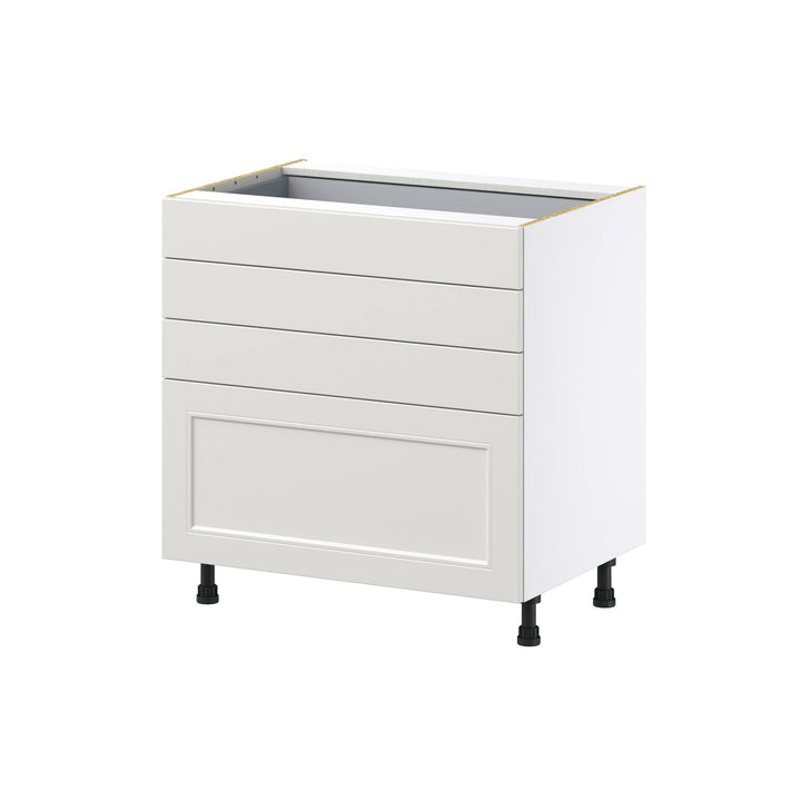 Hugo&Borg Belcourt 33-in W x 34.5-in H x 24-in D Gray Painted 4-Drawer Base Fully Assembled Cabinet (Recessed Panel Style)