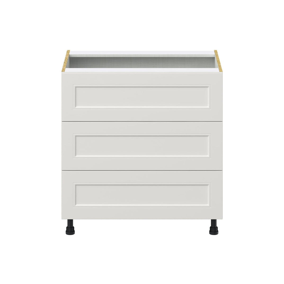 Hugo&Borg Belcourt 33-in W x 34.5-in H x 24-in D Gray Painted 3-Drawer Base Fully Assembled Cabinet (Recessed Panel Style)