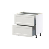 Hugo&Borg Belcourt 33-in W x 34.5-in H x 24-in D Gray Painted 2-Drawer Base Fully Assembled Cabinet (Recessed Panel Style)