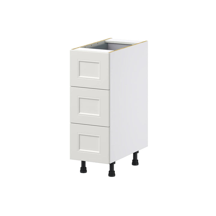 Hugo&Borg Belcourt 12-in W x 34.5-in H x 24-in D Gray Painted 4-Drawer Base Fully Assembled Cabinet (Recessed Panel Style)