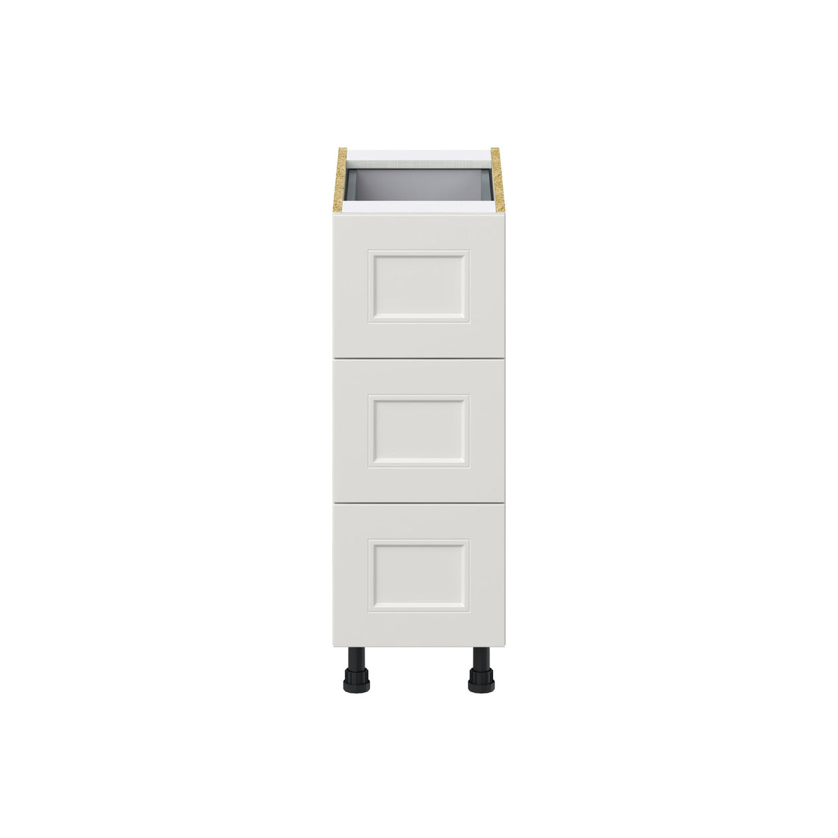Hugo&Borg Belcourt 12-in W x 34.5-in H x 24-in D Gray Painted 4-Drawer Base Fully Assembled Cabinet (Recessed Panel Style)